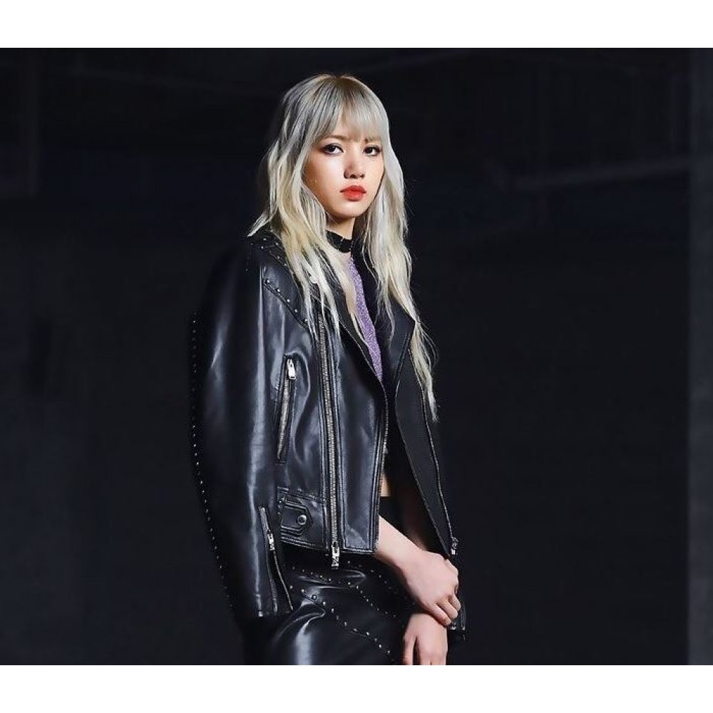 Lisa BlackPink Biker Black Jacket